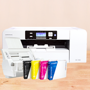 Take your sublimation projects to the next level with the Sawgrass SG1000 Sublimation Printer, complete with a convenient Bypass Tray Bundle. Designed for creators, this bundle offers vibrant, high-quality prints on a variety of substrates, including mugs, shirts, and custom home goods. Take your sublimation projects to the next level with the Sawgrass SG1000 Sublimation Printer, complete with a convenient Bypass Tray Bundle. Designed for creators, this bundle offers vibrant, high-quality prints on a variety of substrates, including mugs, shirts, and custom home goods.