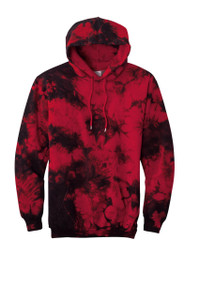 Comfortable tie-dye pullover hoodie with front pouch pocket.