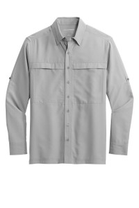 Breathable polyester shirt with moisture-wicking fabric and UPF 30 sun protection