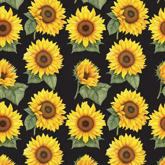 Heat Transfer Warehouse Sunflower Field on Black HTV 