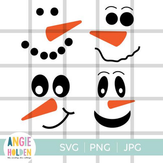  Snowman Faces SVG 