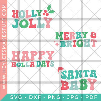  Retro Christmas SVG File Bundle 