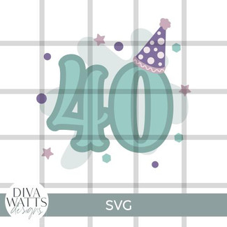  Birthday Number 40 SVG File 