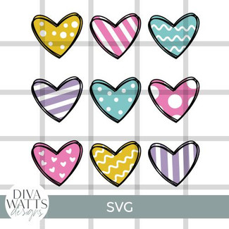  Cute Hearts SVG File 