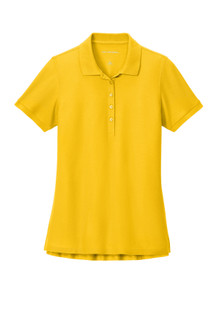 Front view of Port Authority Women's Wearever Signature Pique Polo in yellow