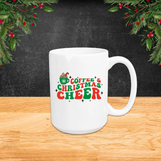Blank white sublimation coffee mug with holiday design