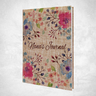 Tan Polyester Burlap Journal with Customizable Surface