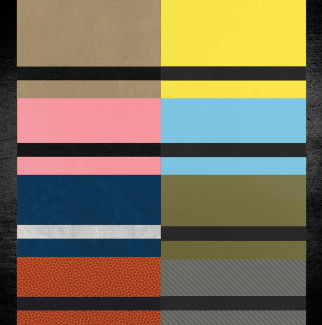 Laserable faux leather sheet with strong heat-activated adhesive