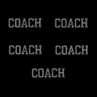 Coach block rhinestone transfer for left chest