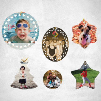 Blank ceramic ornaments in 6 shapes