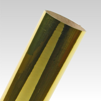 Metallic heat transfer vinyl with a brilliant chrome finish for a precious metal look.