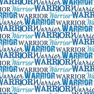  Warrior Text Blue HTV 