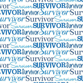 Survivor Text Blue HTV 