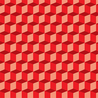  Illusion Cubes Red Adhesive Vinyl 