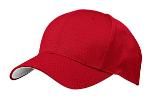 Structured polyester mesh cap with a contrasting grey underbill and hook and loop closure for a pro look.