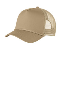 Structured 5-panel cap with dyed-to-match braid and adjustable snap closure for a classic style.