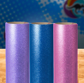 Siser EasyPSV Glitter Adhesive Vinyl 12" for crafting vibrant, sparkling designs on hard surfaces.