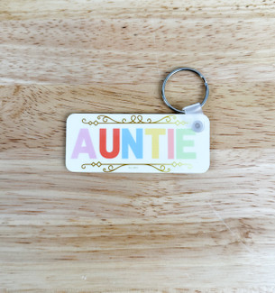 Close-up of Unisub 3" x 1.25" key chain with FRP (Fiber Reinforced Plastic) substrate, 0.09" thickness, perfect for customization.