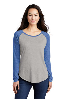  Sport-Tek ® Ladies PosiCharge ® Long Sleeve Tri-Blend Wicking Scoop Neck Raglan Tee 