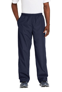 Lightweight, water-repellent Sport-Tek® Wind Pant made from 100% polyester for protection.