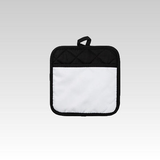 White polyester pot holder with pocket, ideal for dye sublimation or HTV decoration.