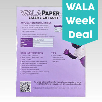 Wala Week Deal Soft and stretchable laser transfer paper for vibrant color and great washability on light-colored garments