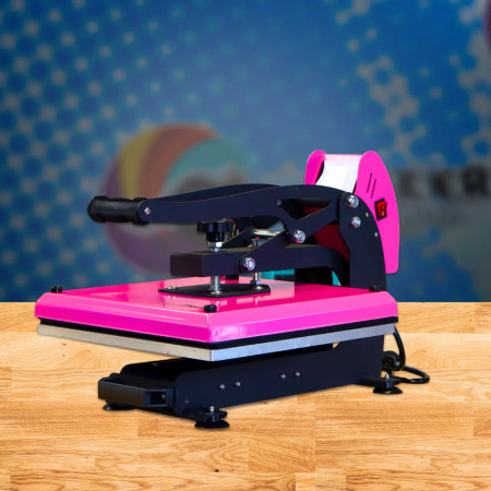 V3 15x15 Manual Heat Press, in Pink on table 