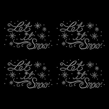 Let It Snow flurry rhinestone transfer for shirts