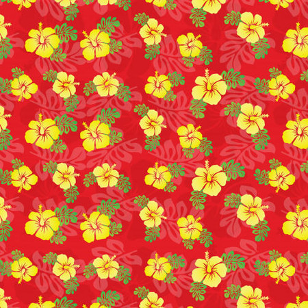 Hawaiian Red HTV for custom apparel with vibrant tropical patterns.