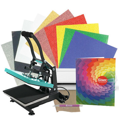 Silhouette Cameo 4 Plus 15 Heat Press Glitter with Siser Color Chart Bundle