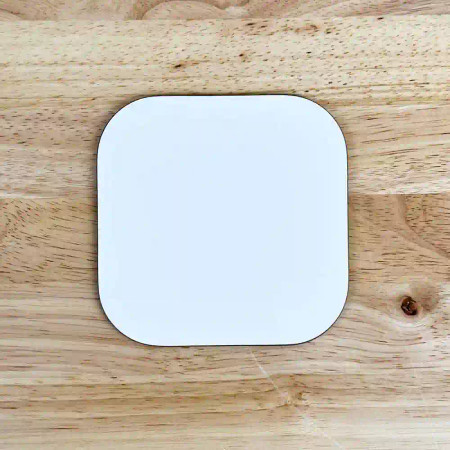 Unisub 4" x 4" coaster heat transfer blank with glossy finish for custom designs.