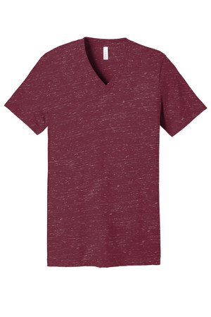 BELLA+CANVAS Unisex Textured Jersey V-Neck Tee with a retail fit, shoulder taping, and side seaming for a comfortable fit.