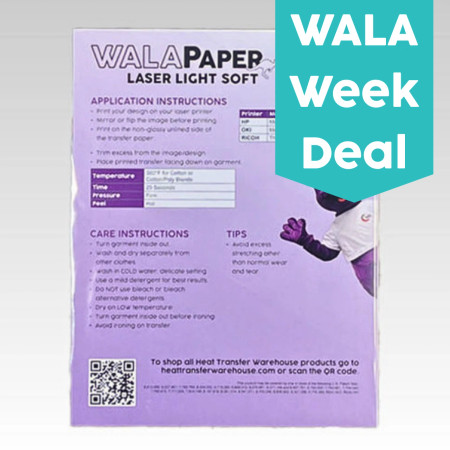 Wala Week Deal Soft and stretchable laser transfer paper for vibrant color and great washability on light-colored garments