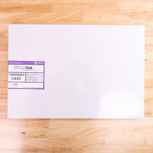 WALASub sublimation paper sheets compatible with Sawgrass printers for high-quality transfers.
