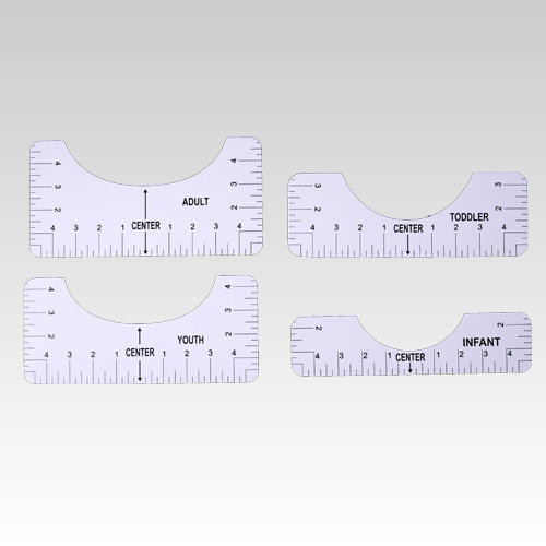 Flexible Heat Press Ruler Guide for precise rhinestone transfer alignment