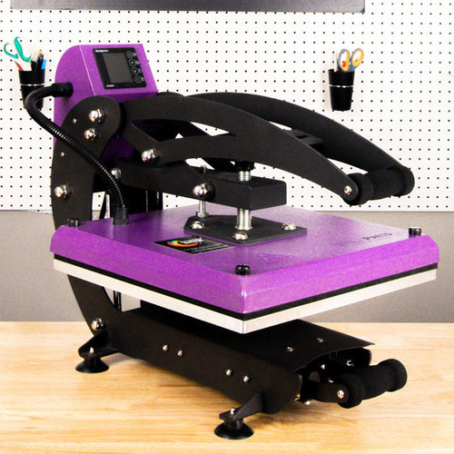 WALAPress 15x15 manual heat press with smooth drawer and digital readout