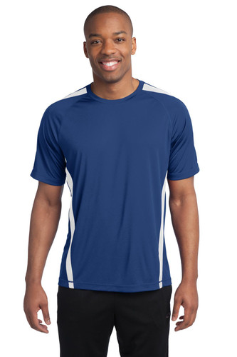 Sport-Tek Colorblock PosiCharge Competitor Tee with moisture-wicking and color-locking technology.