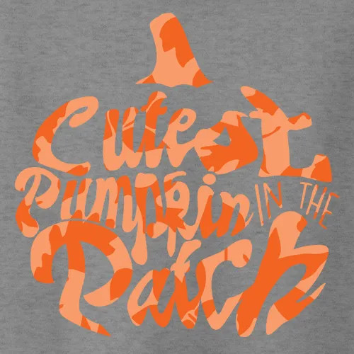 Full-color "Cutest Pumpkin in the Patch" DTF transfer, ideal for cotton, polyester, and poly-cotton garments.