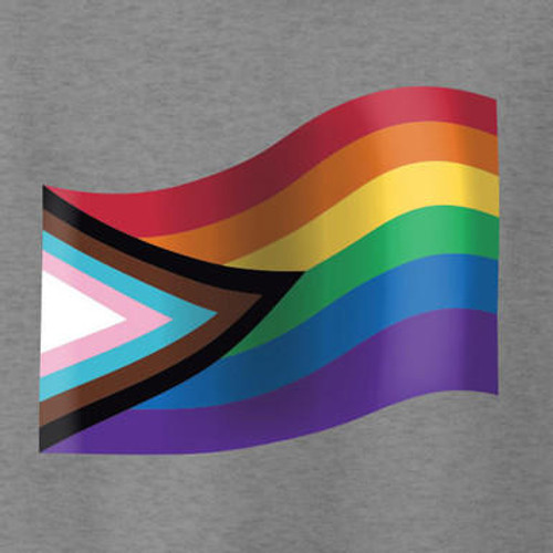 Pride flag DTF transfer, 9 x 7.2 inches, vibrant design for shirts and garments.