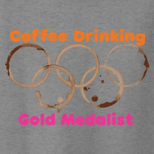 Dunking Coffee Gold Medalist Heat Press Transfer for polyester, cotton, and poly-cotton fabrics