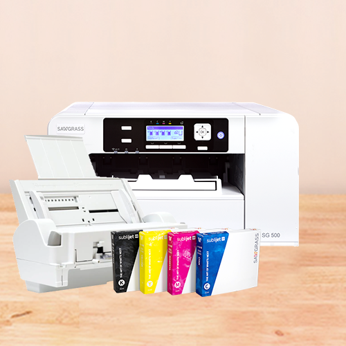 Take your sublimation projects to the next level with the Sawgrass SG500 Sublimation Printer, complete with a convenient Bypass Tray Bundle. Designed for creators, this bundle offers vibrant, high-quality prints on a variety of substrates, including mugs, shirts, and custom home goods.