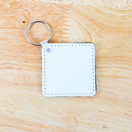 Rectangle  Sublimation Leather PU Keychain