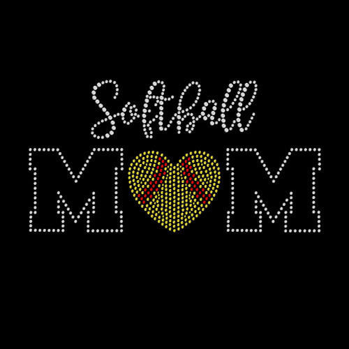  Softball Mom Heart 