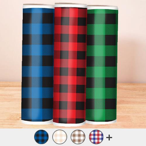 Red and green tartan plaid craft vinyl sheet - HTV - Adhesive