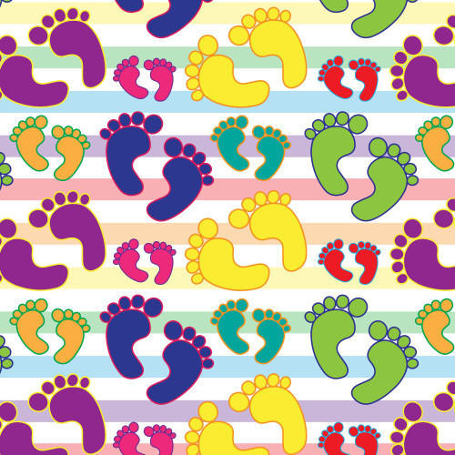  Baby Feet Rainbow Adhesive Vinyl 
