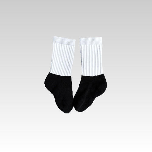 Silky Socks Blank Black N White Sublimation T-Shirt Large