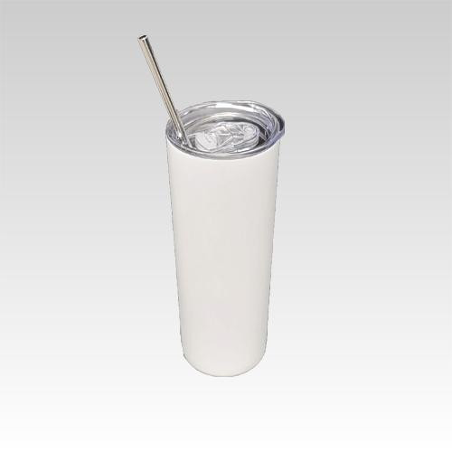 WALABlanks Sublimation Skinny Tumbler with Stainless Steel Straw or Plastic Straw 20 oz