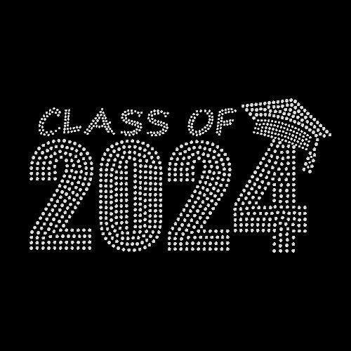 Class of 2024 Stock Rhinestone Transfer Heat Transfer Warehouse