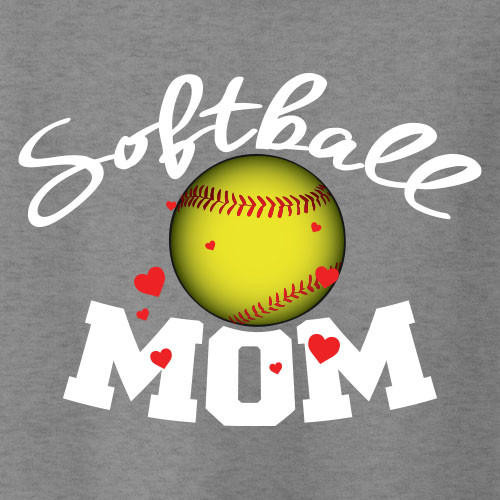 Softball Mom with Hearts Heat Transfer Warehouse