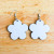 Lightweight hardboard earrings with white gold-plated hooks. Lightweight hardboard earrings with white gold-plated hooks.